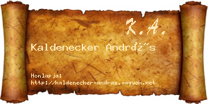 Kaldenecker András névjegykártya