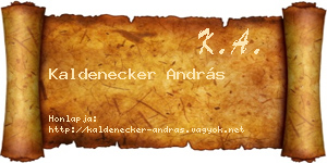 Kaldenecker András névjegykártya
