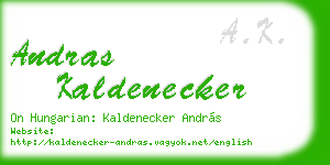 andras kaldenecker business card